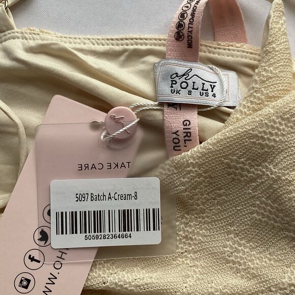 NWT Oh Polly Cream Sonora Strappy Cut Out Bodycon Midi Dress Size 4 - Picture 13 of 16